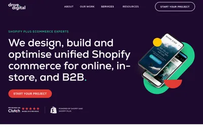 Screenshot of the Drive Digital homepage