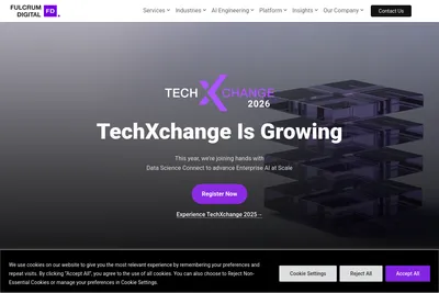 Screenshot of the Fulcrum Digital homepage
