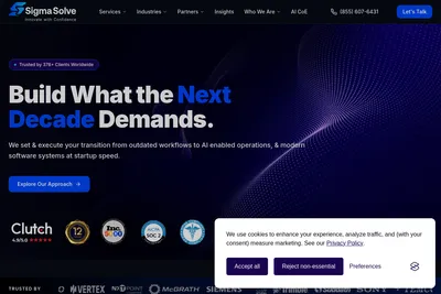 Screenshot of the Sigma Solve Inc homepage