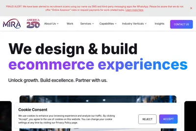 Screenshot of the Deplabs Inc. (DBA "Mira Commerce") homepage