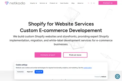 Screenshot of the Netkodo homepage