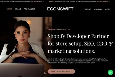 Screenshot of the Ecom Swift LLC homepage
