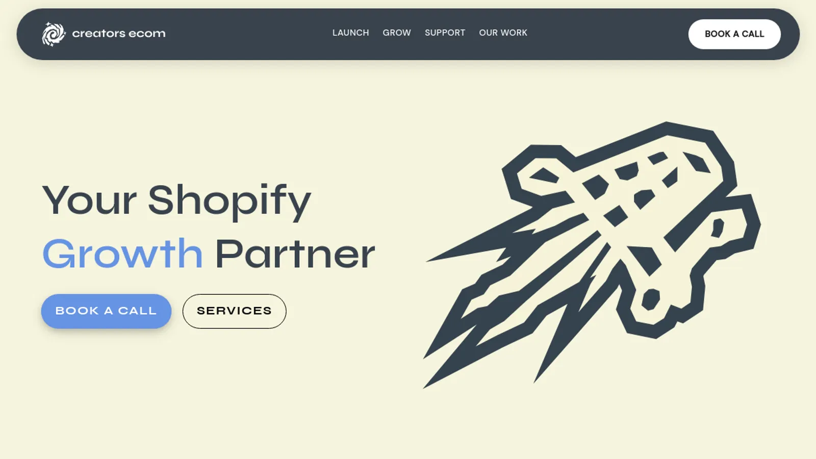 Screenshot of the Creators Ecommerce homepage