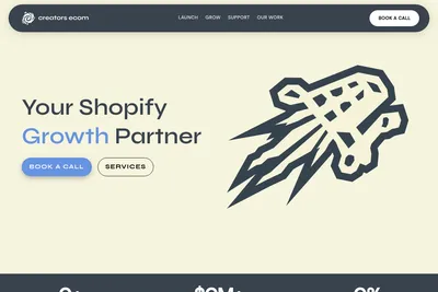 Screenshot of the Creators Ecommerce homepage