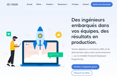 Screenshot of the Yoozio homepage