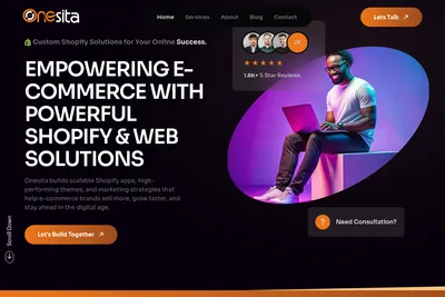 Screenshot of the Onesita Tech homepage