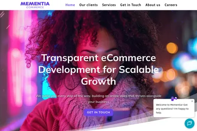 Screenshot of the Mementia homepage