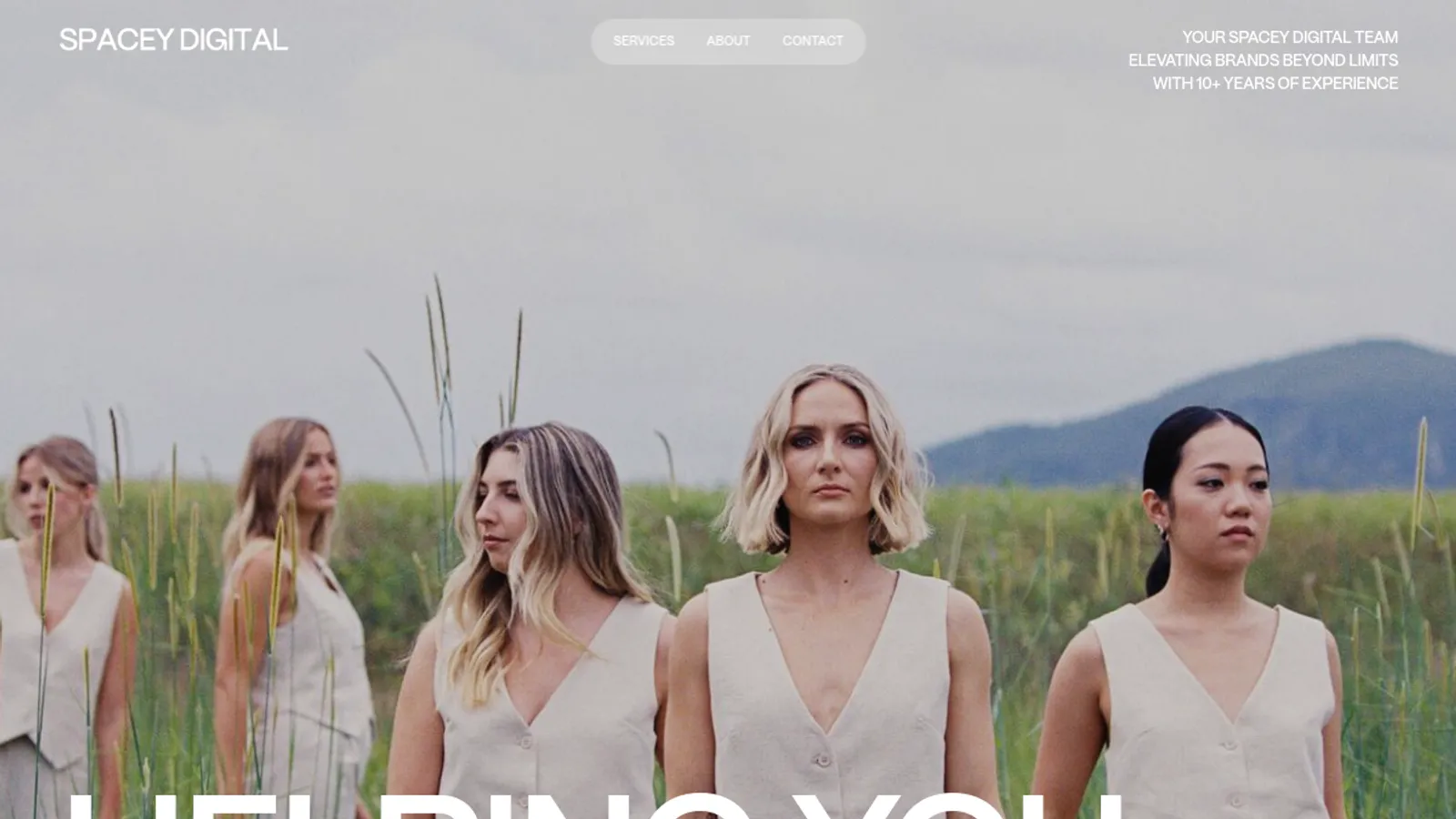 Screenshot of the SPACEY DIGITAL homepage