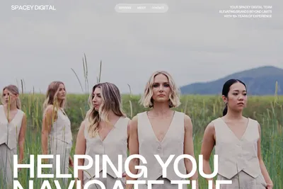 Screenshot of the SPACEY DIGITAL homepage