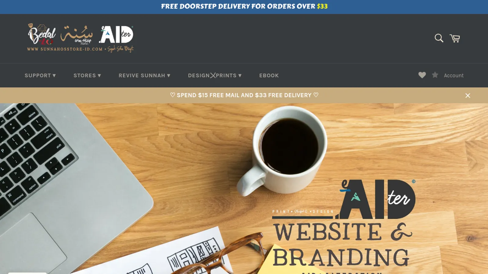 Screenshot of the e-AIDter homepage