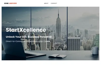 Screenshot of the Being Ambitious homepage