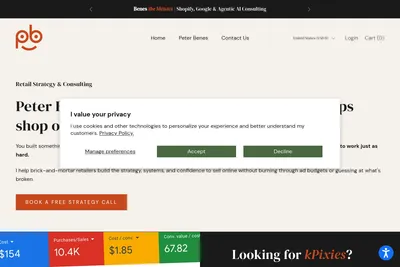 Screenshot of the Benes the Menace homepage