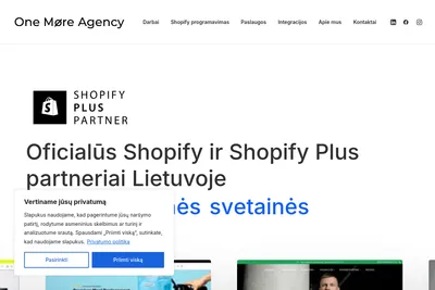 Screenshot of the One More Agency homepage