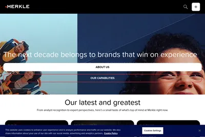 Screenshot of the Merkle homepage