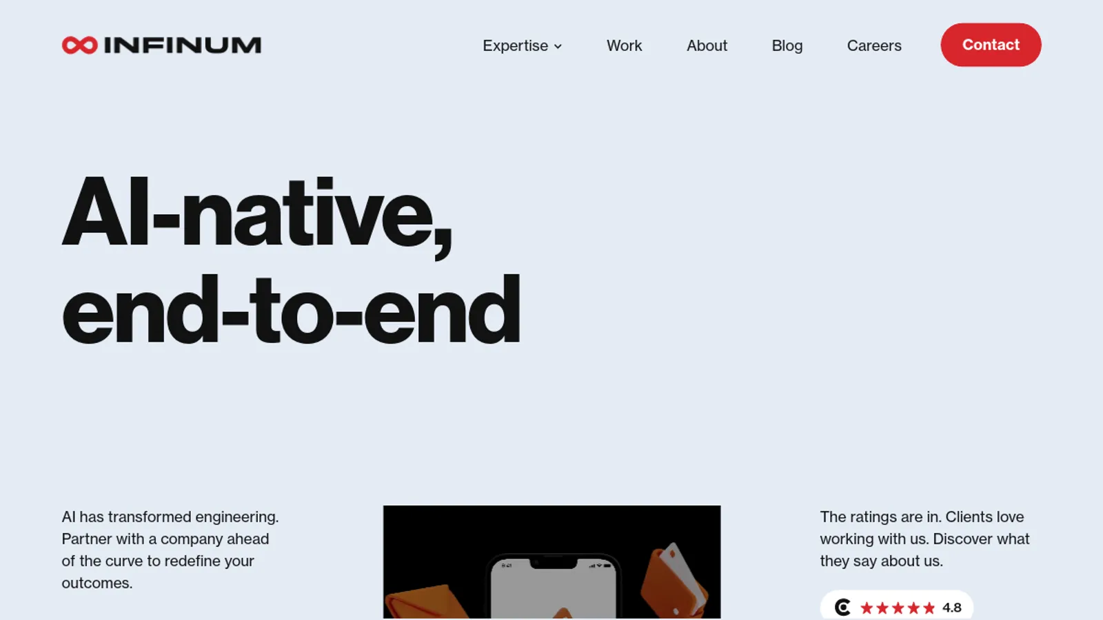 Screenshot of the Infinum d.o.o homepage