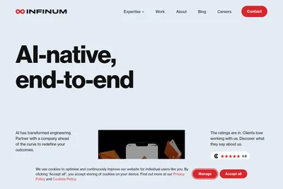 Screenshot of the Infinum d.o.o homepage