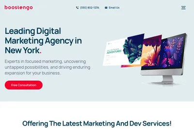 Screenshot of the Boostengo homepage