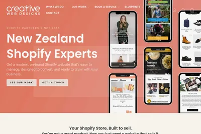 Screenshot of the Creative Web Designs homepage