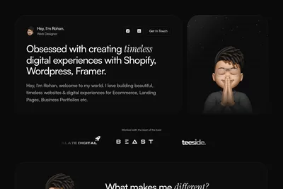 Screenshot of the Blu Stdio homepage