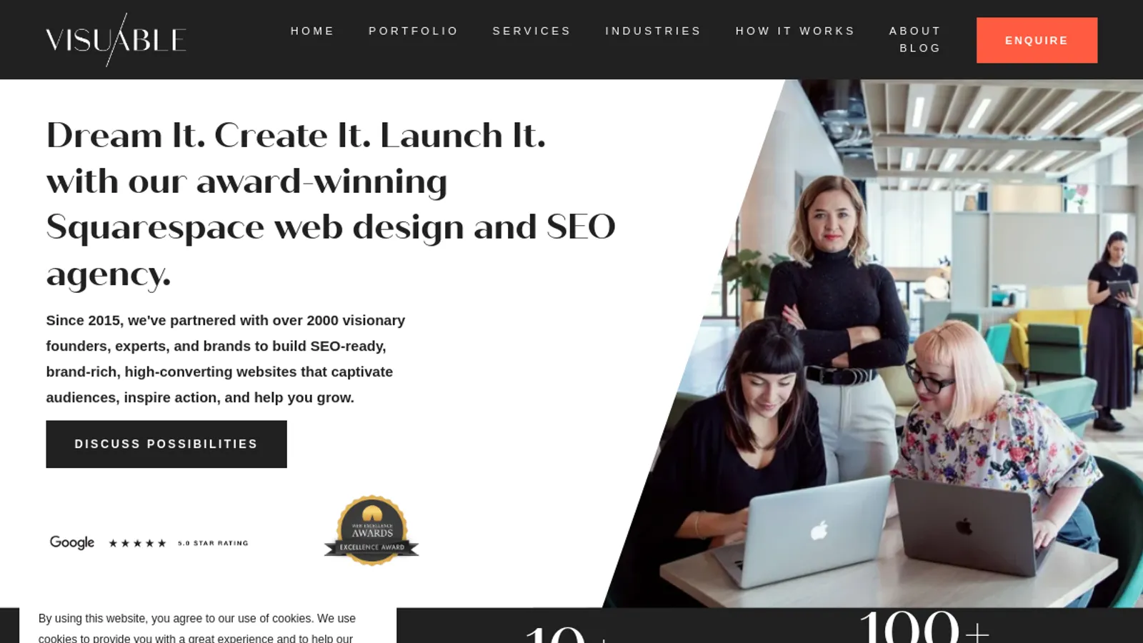 Screenshot of the Visuable Ltd homepage