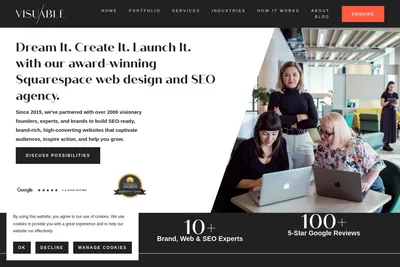 Screenshot of the Visuable Ltd homepage