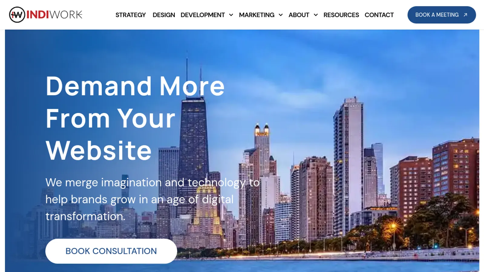 Screenshot of the IndiWork Software Solutions Pvt. Ltd. homepage