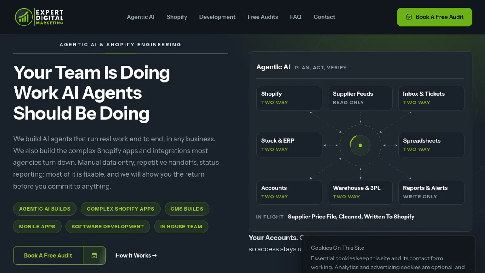 Screenshot of the Expert Digital Marketing Ltd homepage