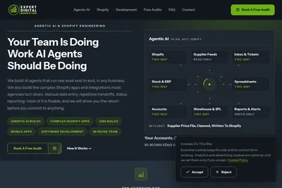 Screenshot of the Expert Digital Marketing Ltd homepage