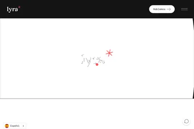 Screenshot of the lyra homepage