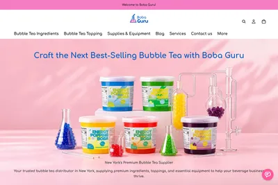 Bubble Tea Supplies (ingredient, machine, tool) & Training | Boba Guru website homepage