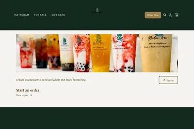 Boba Tree Salmon Creek website homepage