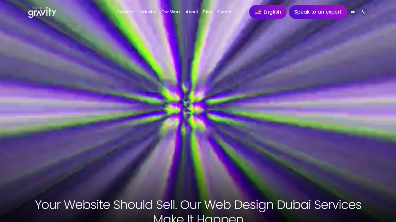 Screenshot of the Digital Gravity homepage