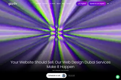 Screenshot of the Digital Gravity homepage