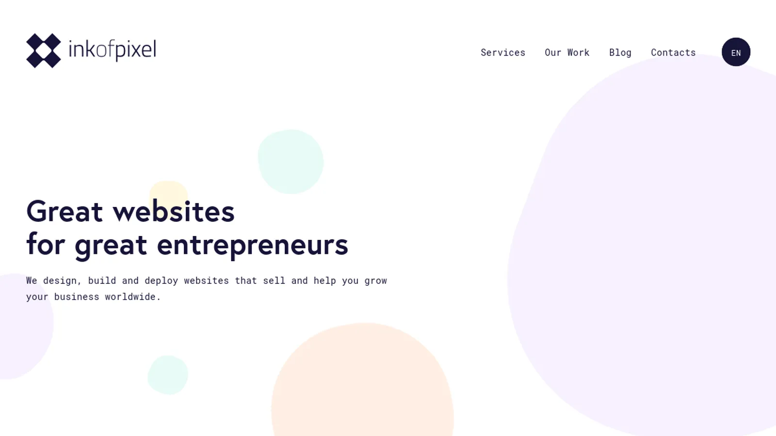 Screenshot of the inkOfPixel homepage