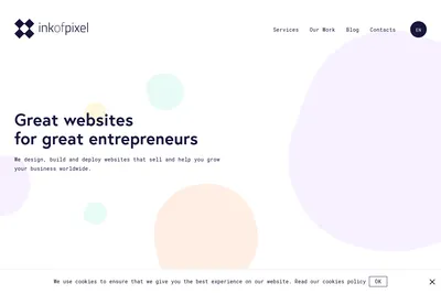 Screenshot of the inkOfPixel homepage