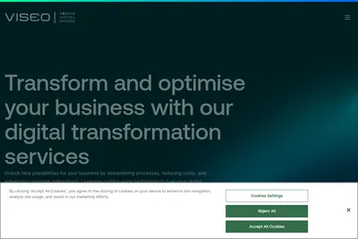 Screenshot of the VISEO homepage
