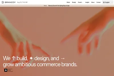 Screenshot of the Brancoy homepage