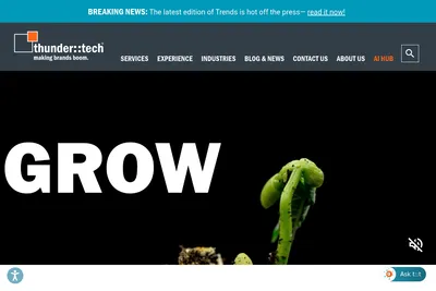 Screenshot of the thunder::tech homepage