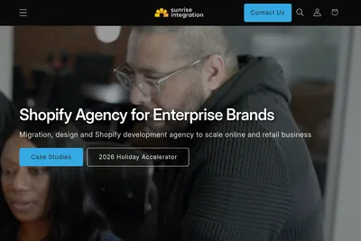 Screenshot of the Sunrise Integration homepage