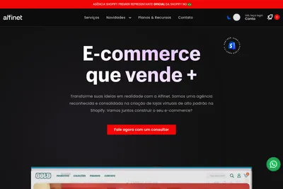 Screenshot of the Alfinet homepage