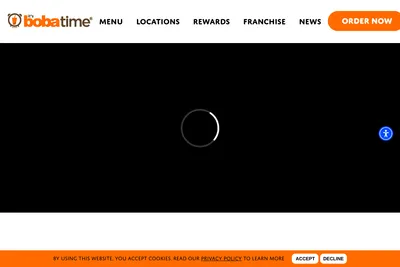 Its Boba Time Colton website homepage