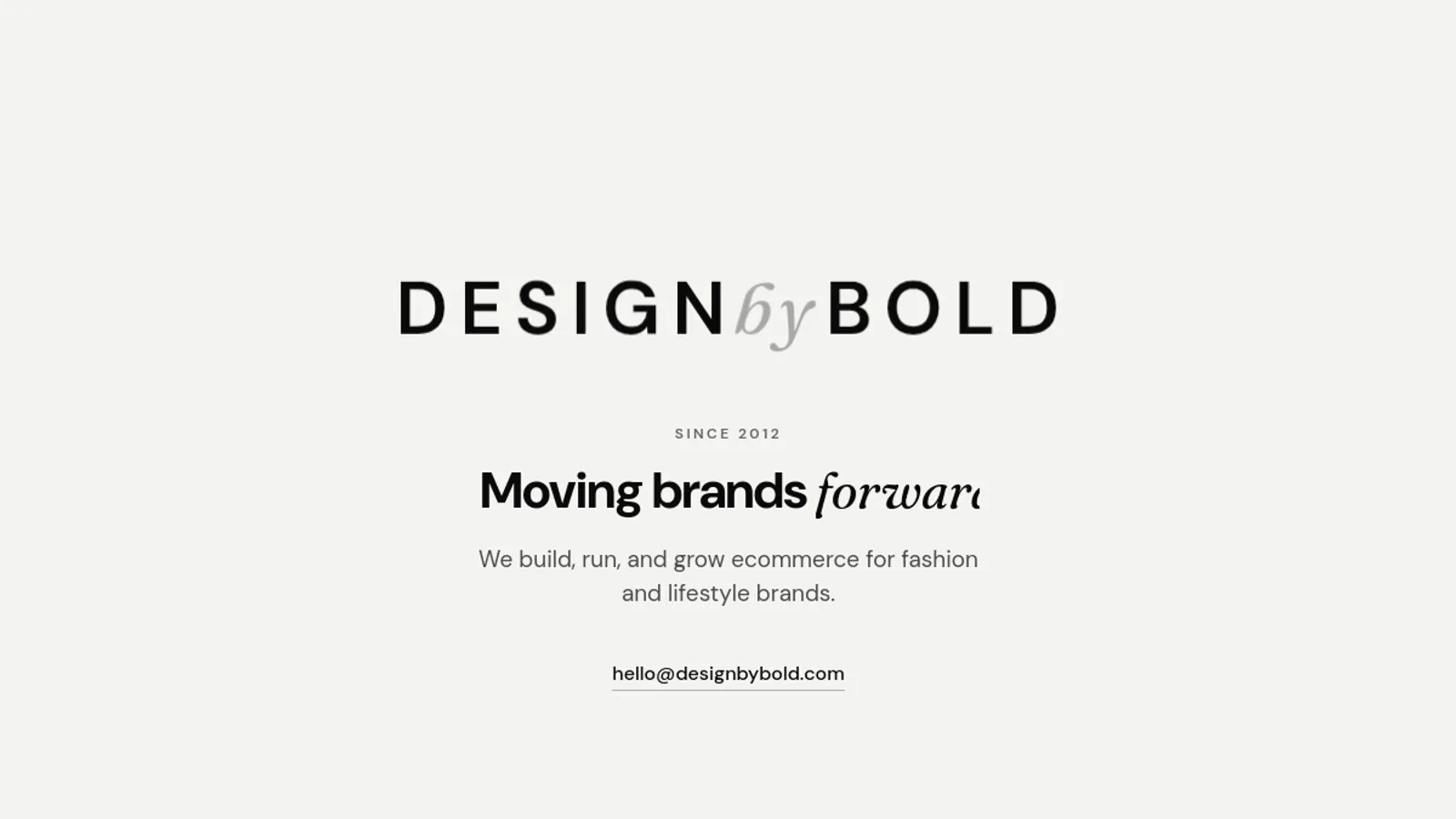 Screenshot of the Design by Bold homepage