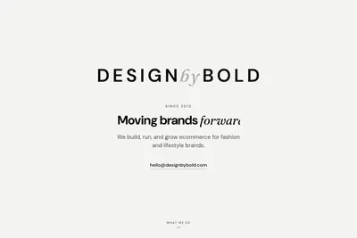 Screenshot of the Design by Bold homepage
