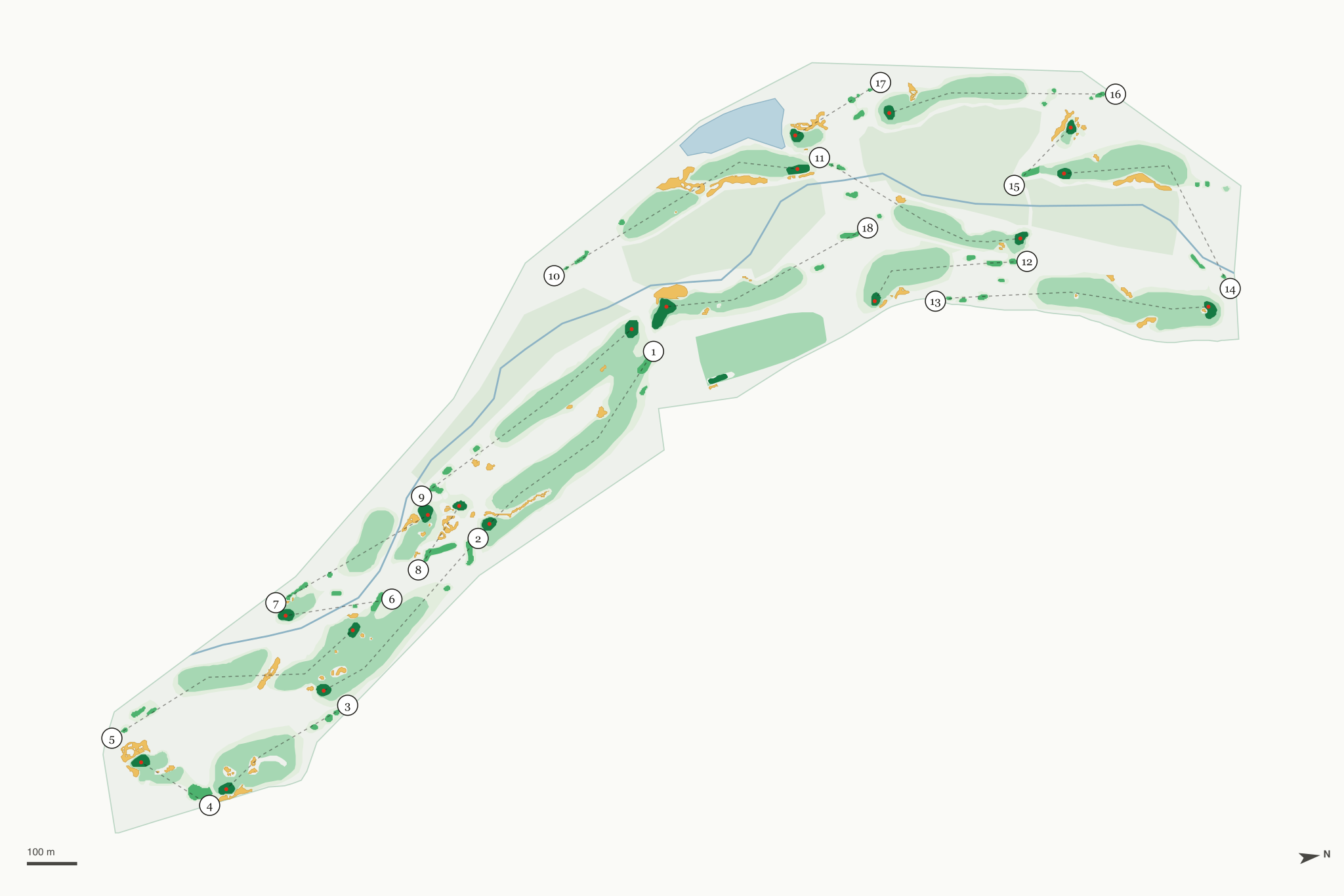 Map of Rustic Canyon Golf Course