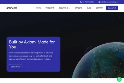 Screenshot of the AxiomX homepage