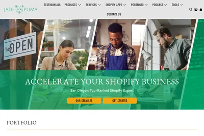 Screenshot of the JadePuma homepage