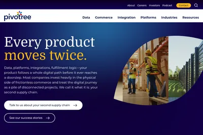 Screenshot of the Pivotree homepage