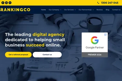 Screenshot of the RankingCo homepage
