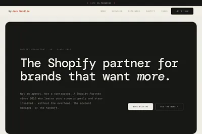 Screenshot of the by Jack Neville homepage