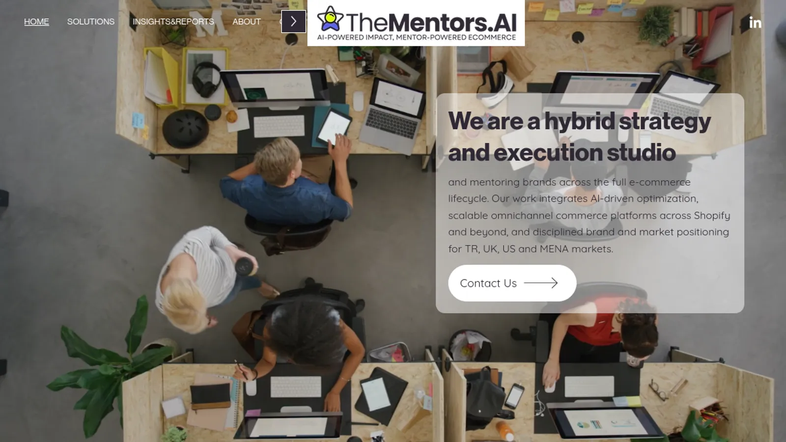 Screenshot of the TheMentors.AI homepage